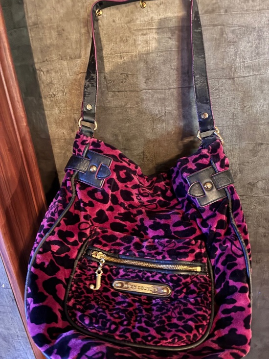 Vintage Y2K Juicy Couture Handbags - 💖🔥 VINTAGE VELOUR JUICY COUTURE PURSE – RARE PLUM LEOPARD PRINT! 🔥💖